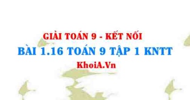 Bài 1.16 SGK Toán 9 tập 1 Kết nối tri thức